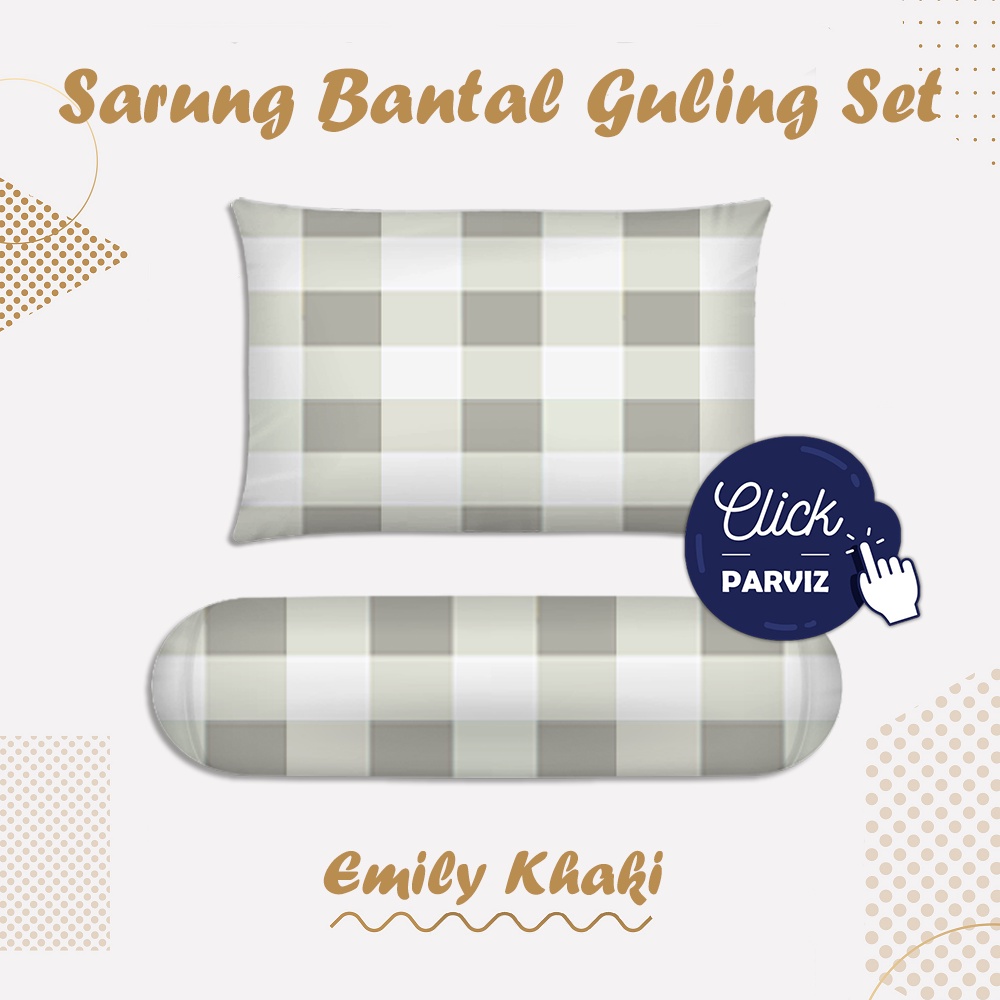 Sarung Bantal Guling Set Polos Motif Karakter Motif Kotak