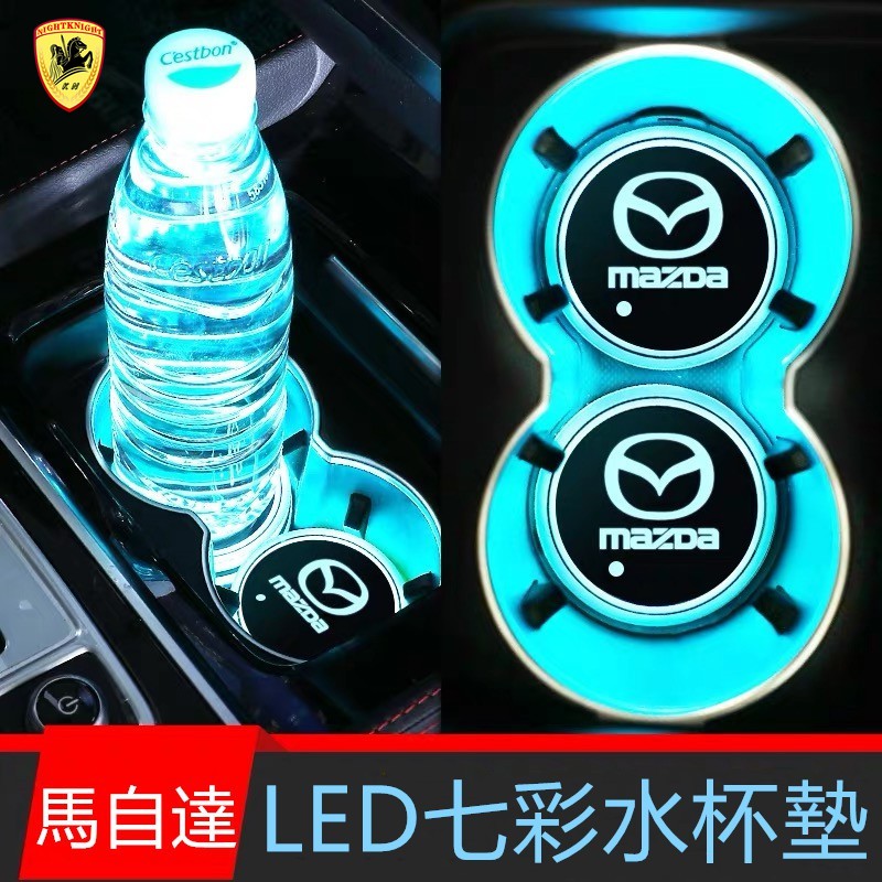 Mobil tatakan air Penutup Mobil Alur Alas Piala Air Pad Lampu Led Warna-warni for Mazda Mazdaspeed CX-30 CX-8 Mazda3 CX-3 CX-9 Mazda6 CX-5 Mazda2