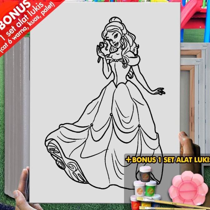 

Kanvas Gambar Princess Belle Untuk Anak 30x40 cm Melukis MEL1219