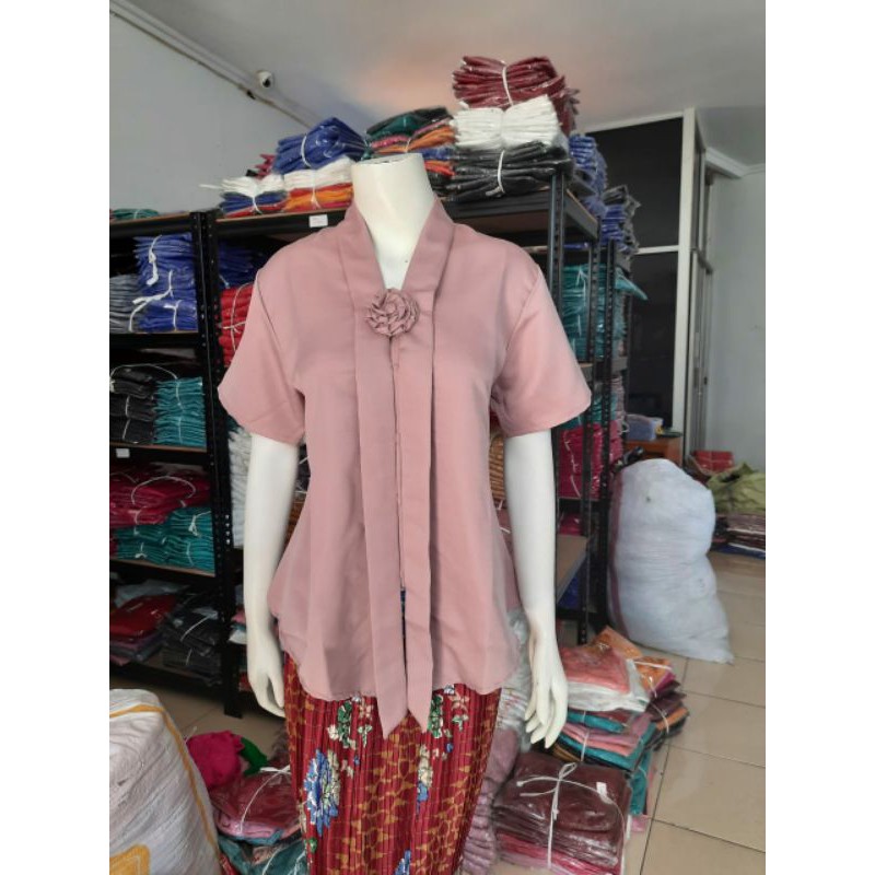 (Pd92/100) Kebaya Floy kutubaru kartini encim PENDEK BALOTELI busui KeroncongBusana (PDK)-Hazelnut