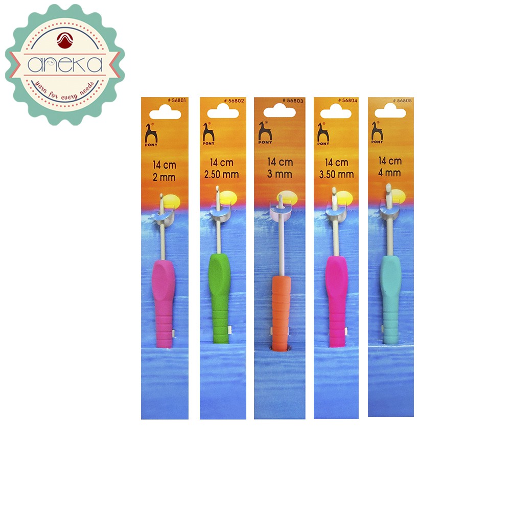 Hakpen (Alat / Jarum Rajut) Crochet Hooks Pony Finger Flat - PCS