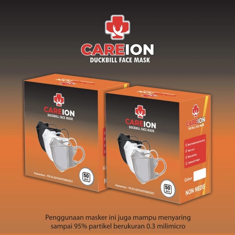 Careion Duckbill Garis | Duckbill Careion Emboss Earloop isi 50pcs