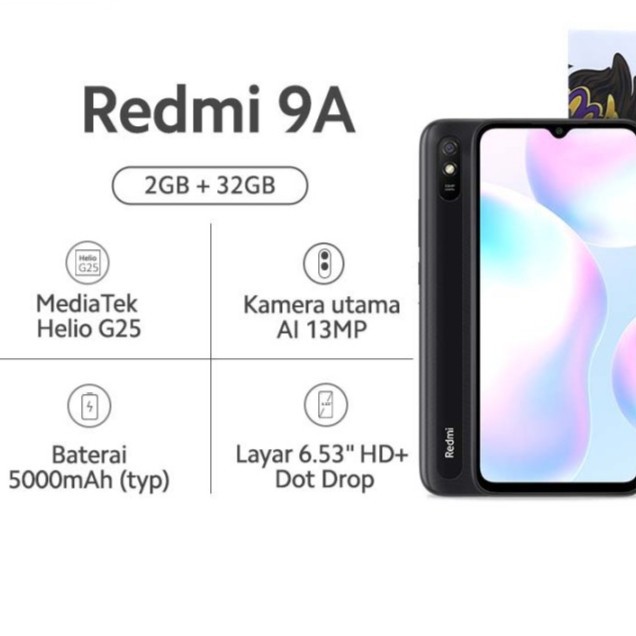 Xiaomi Redmi 9A (TAM) Garansi Resmi T A M / Handphone Xiomi Mi9A Redmi9a 9 | HP Android Os