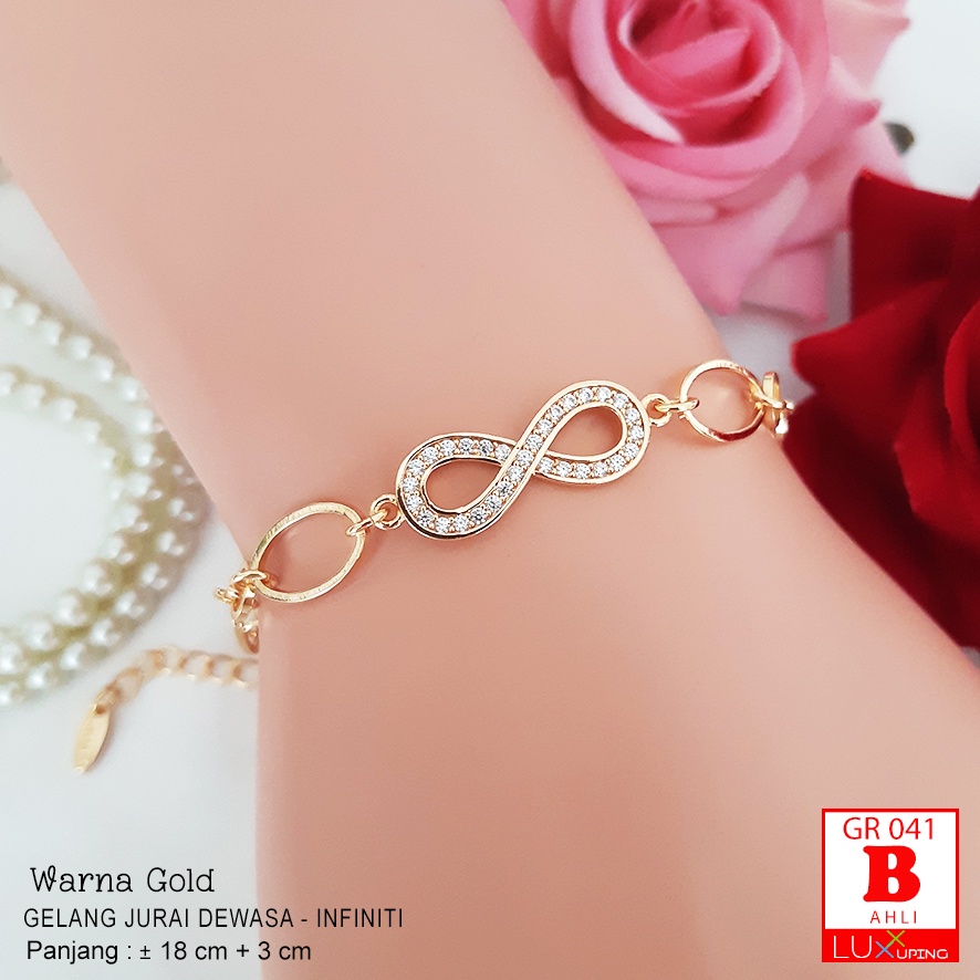 GR 041 Gelang Jurai Kupu Love Perhiasan Wanita Lapis Emas Permata Gelang Xuping Dewasa Luxx Xuping