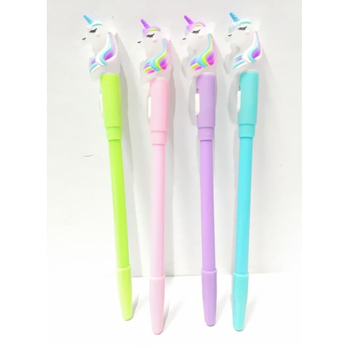 

Pulpen Bolpen Lampu Kepala Unicorn Alat Tulis Gel Hitam 0.5 mm -