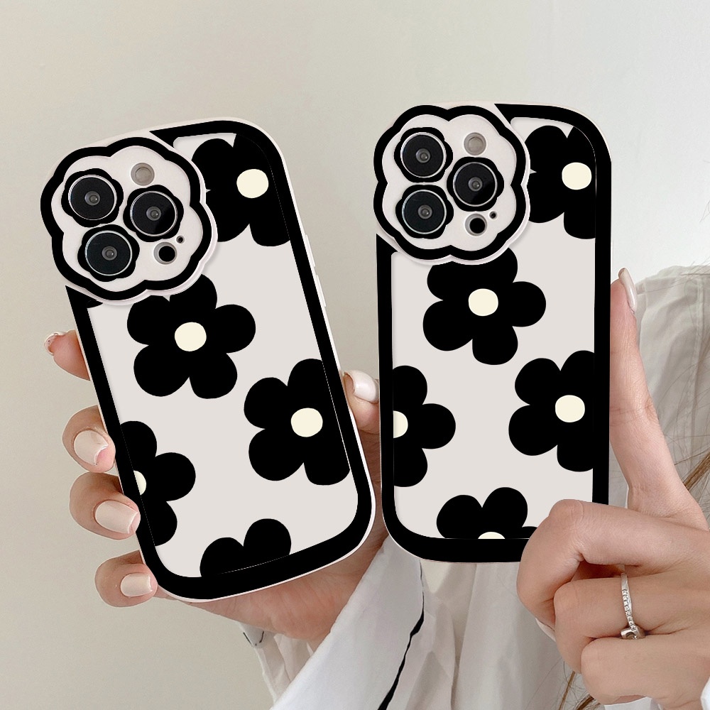 Soft Case Silikon Motif Bunga Untuk iPhone 11 Pro Max 12 Pro Max 13 Pro Max XR X XS Max