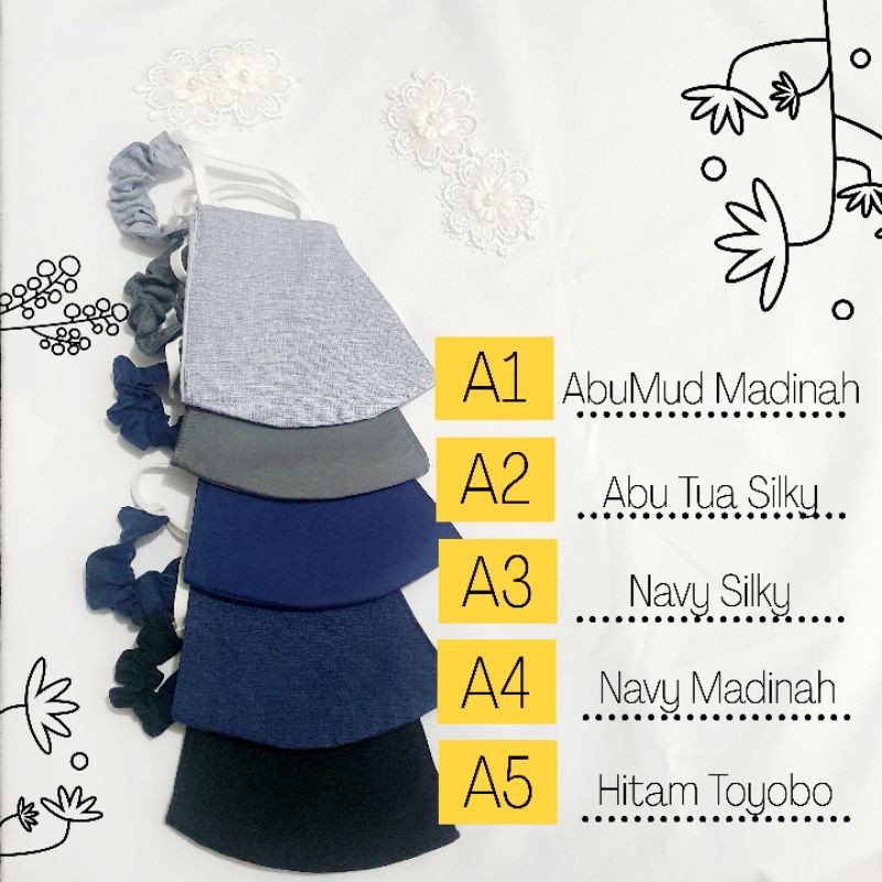 [READY STOCK] Masker Kain 3lapis Polos (Headloop)
