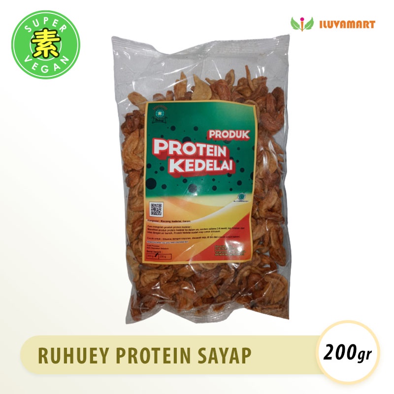 

Ruhuey PROTEIN KEDELAI SAYAP PIPIH 200gr Proteina Bentuk Sayap