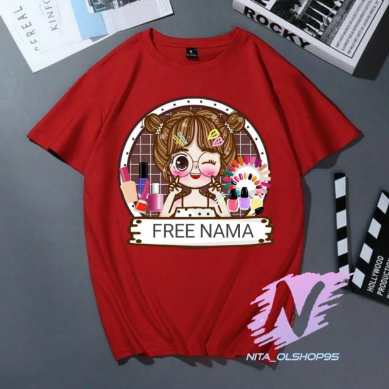 kaos Animasi kartun anak lucu baju animasi make up gratis nama