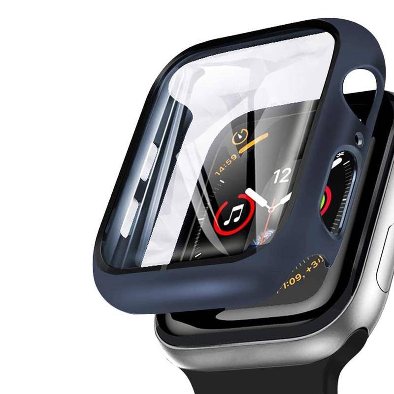 Bumper Tempered Glass + Cover Untuk Apple Watch Seri 8 7 41mm 45mm 6 5 4 SE 3 2 1 38 40 42 44mm