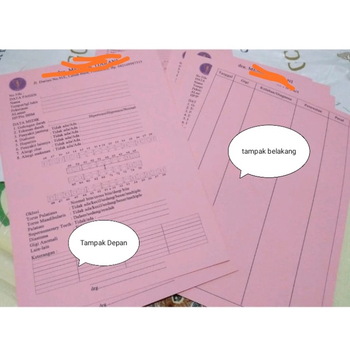 

cetak ukuran A5 RM gigi bisa custom dan request