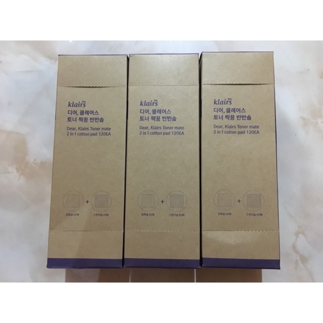 Dear, Klairs Toner mate 2 in 1 cotton pad 120Ea