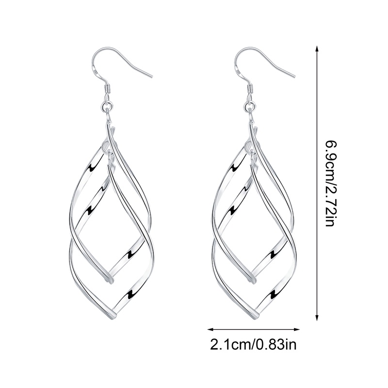 Anting Gantung Panjang Bahan Sterling Silver 925 Untuk Wanita
