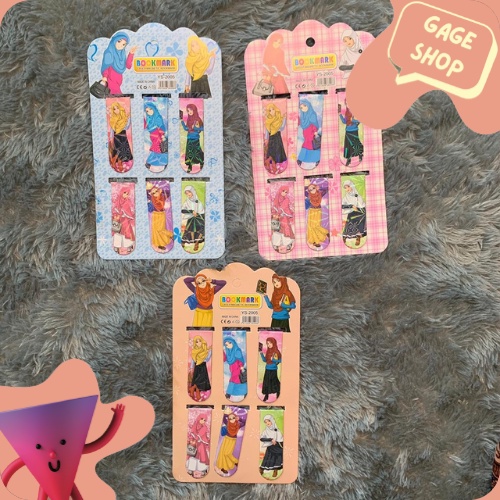 

pembatas buku magnet karakter hijab pembatas lucu penanda pengingat keperluan sekoah anak bisa COD termurah import