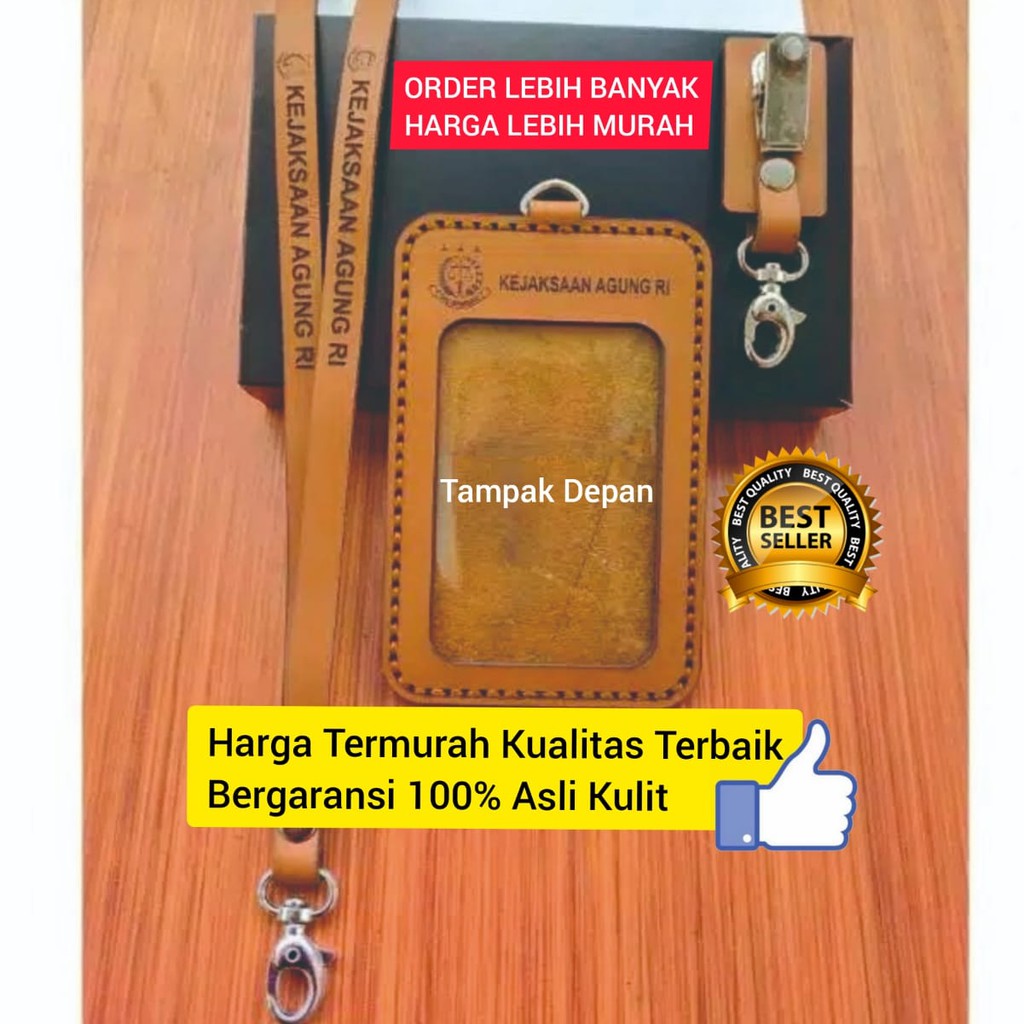 

⭐⭐⭐⭐⭐ ID CARD HOLDER KULIT CUSTOM LOGO DAN NAMA, NAME TAG HOLDER KULIT, NAME TAG