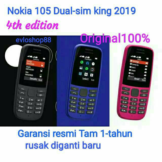 Nokia 105 new 2019 Dual-Sim Garansi TAM - PROMO - | Shopee Indonesia