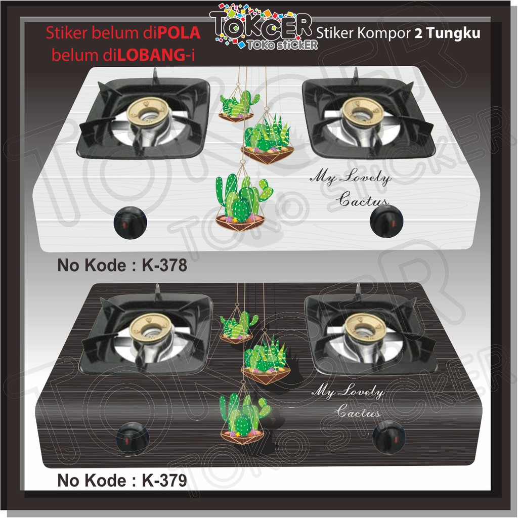 Stiker Kompor 2 Tungku Kaktus