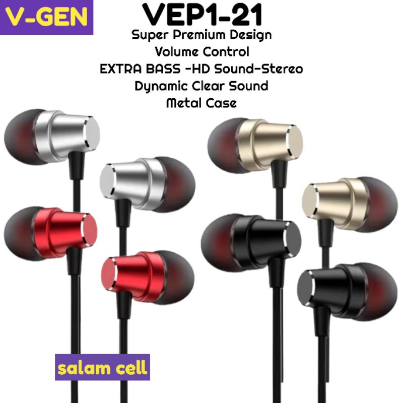 Headset V-GeN VEP1-21 Wired Earphone Headset Stereo Sound