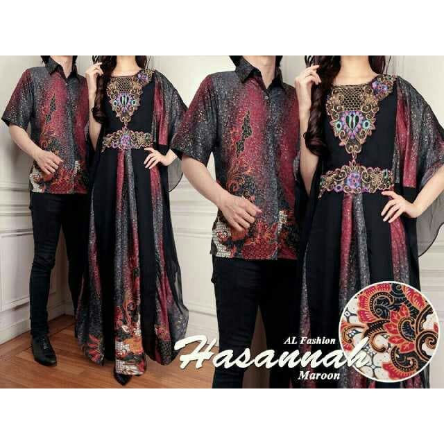 Pakaian wanita pasangan Couple Batik Sutra Hasanah preweding kado hadiah
