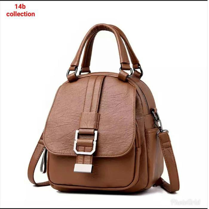 ELLE HANDBAG TAS SELEMPANG WANITA TAS SELEMPANG KULIT MURAH TAS SIMPLE - COKELAT