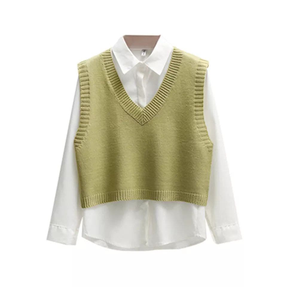 JNY.CO Rompi Natha Vest Knit Rajut Rib Tebel