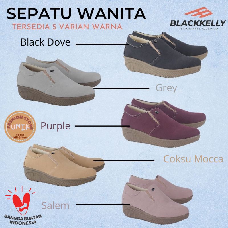 Sepatu Casual Wanita Slipon Wedges Kantoran - Sepatu Footwear AQILA ORIGINAL