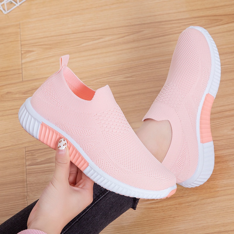 Batavia sepatu wanita murah rajut-A139 PINK