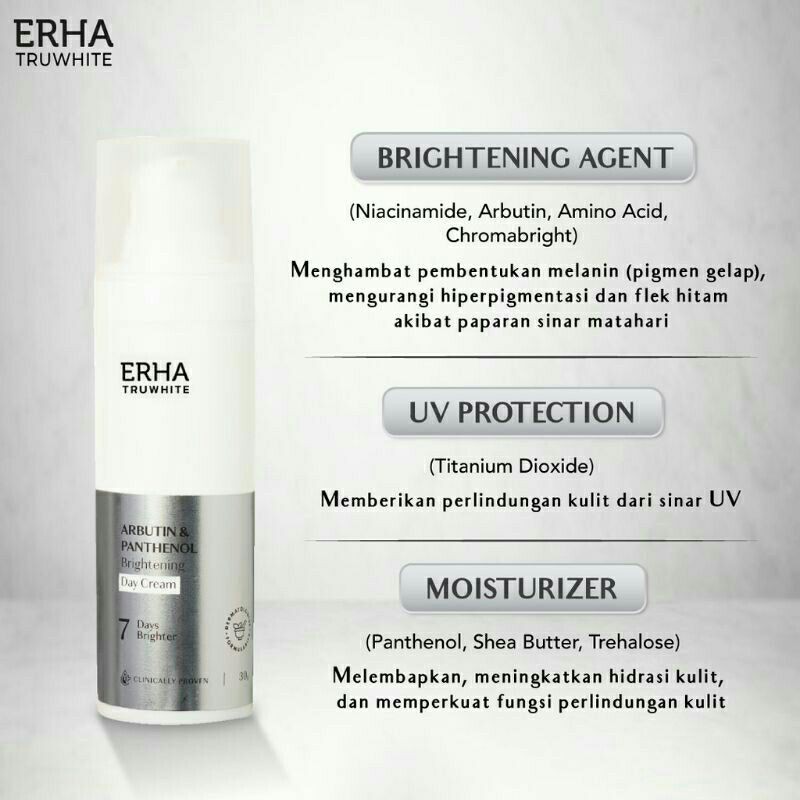 Erha Truwhite Arbutin &amp; Panthenol Brightening Day Cream