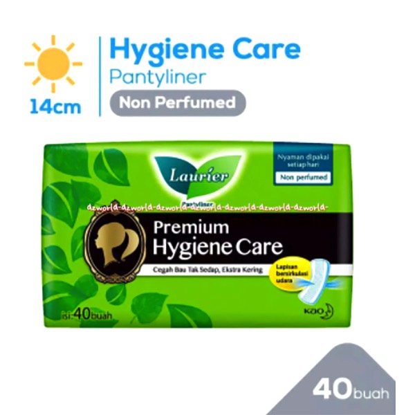 Laurier Premium Hygiene Care 40pcs Pembalut Wanita Cegah Bau Tak Sedap Ekstra Kering Kao Laurier Panty Liner Pantiliner Tipis Laurrier Hijau Green