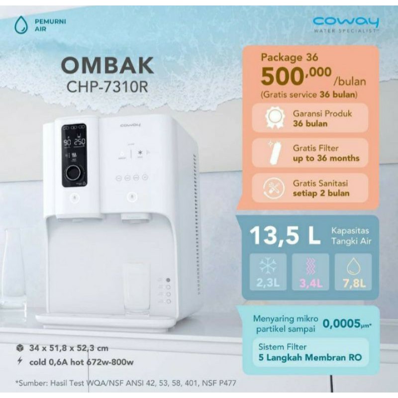 WATER PURIFIER COWAY OMABAK CHP-7310R/DISPENSER ( Pemurni Air )