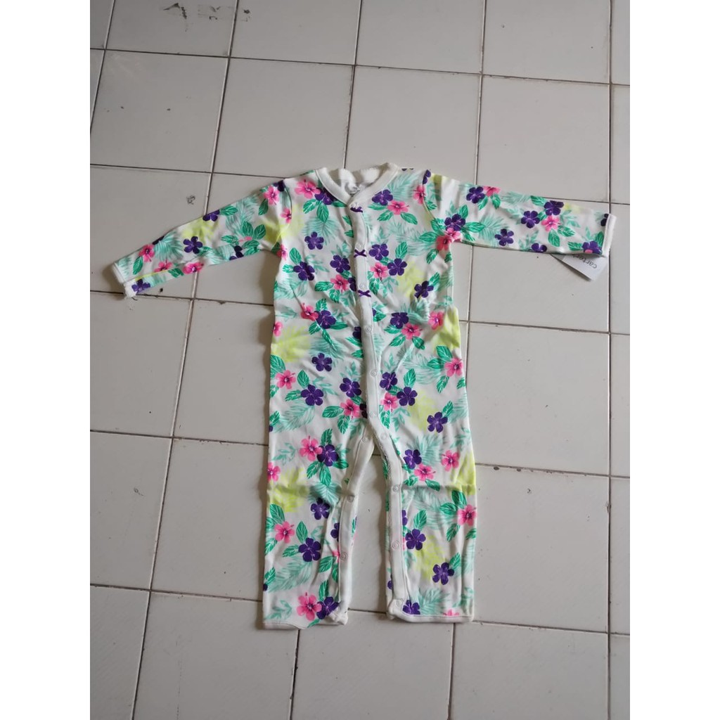 Romper flowers CFS 719 / baju kodok jumpsuit / jumper bayi lengan panjang