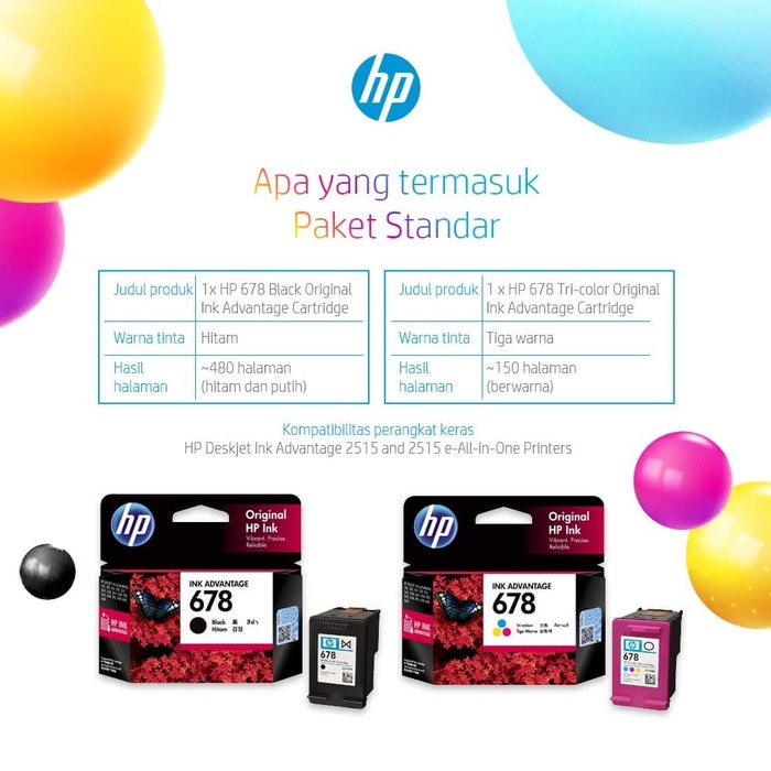 CARTRIDGE HP 678 COLOR / TINTA CATRIDGE HP678 COLOUR ORIGINAL - RESMI