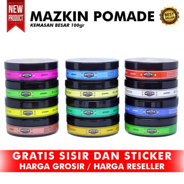 MAZKIN POMADE aroma kemasan besar 100gr oilbased grosir murah