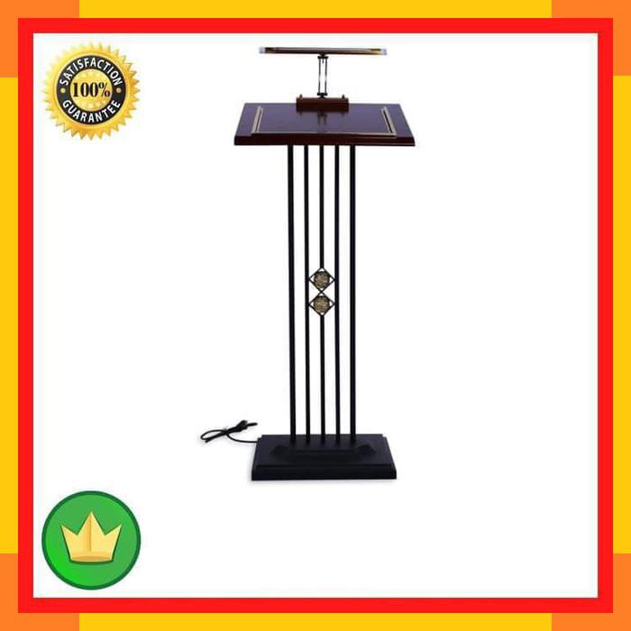 

Podium Mahagony 127cm Podium Mimbar 127 cm Lampu Dan Penahan Buku