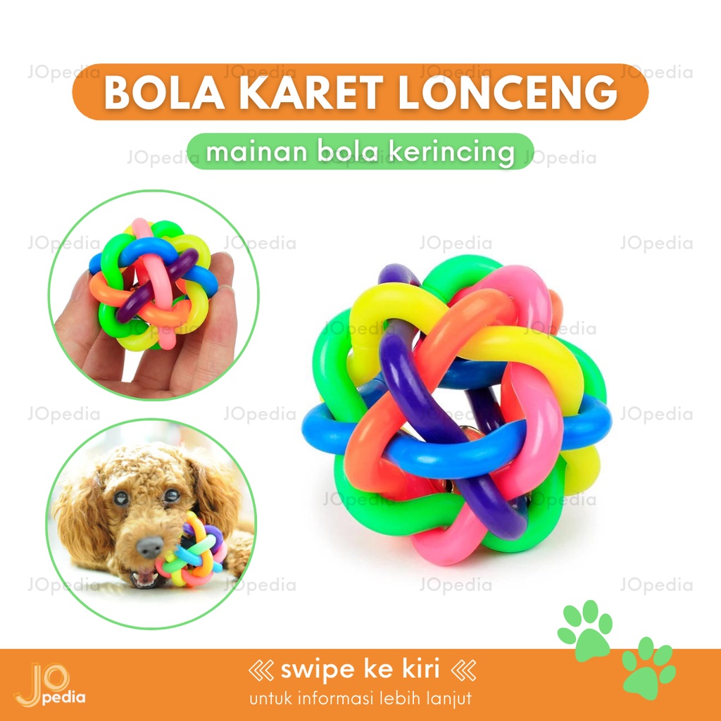 BOLA KARET LONCENG Mainan Kucing Anjing Gigit Kerincingan Dog Cat Toy