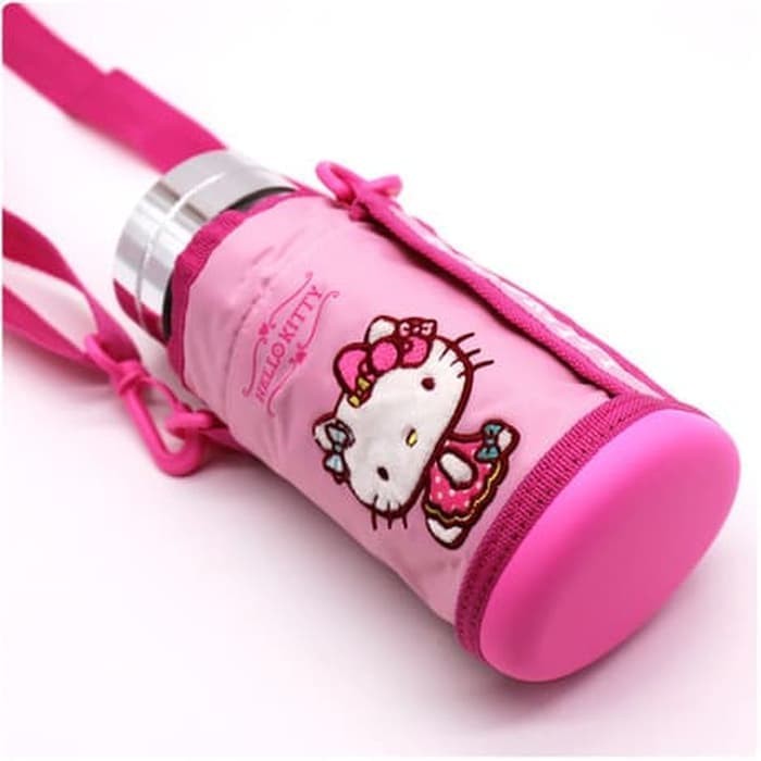 sarung botol minuman hello kitty pink / tas botol / sarung termos