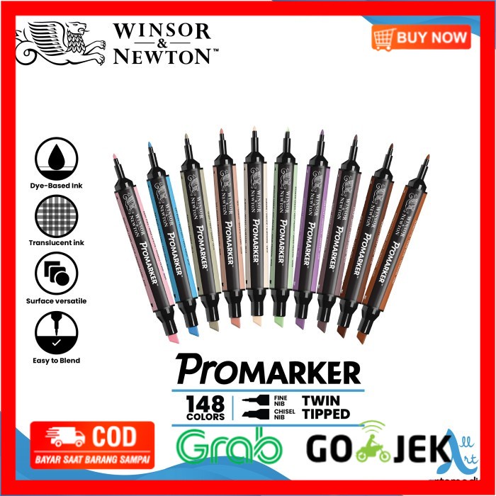 

(BISA COD) Marker Winsor & Newton Promarker Dual Point Pena Kuas Warna
