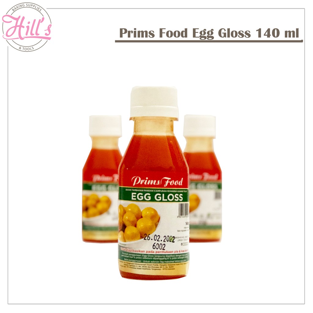 

EGG GLOSS 140 ml PRIMSFOOD / PENGGANTI KUNING TELUR / PENGKILAP NASTAR , KUE KERING / EGGLOSS