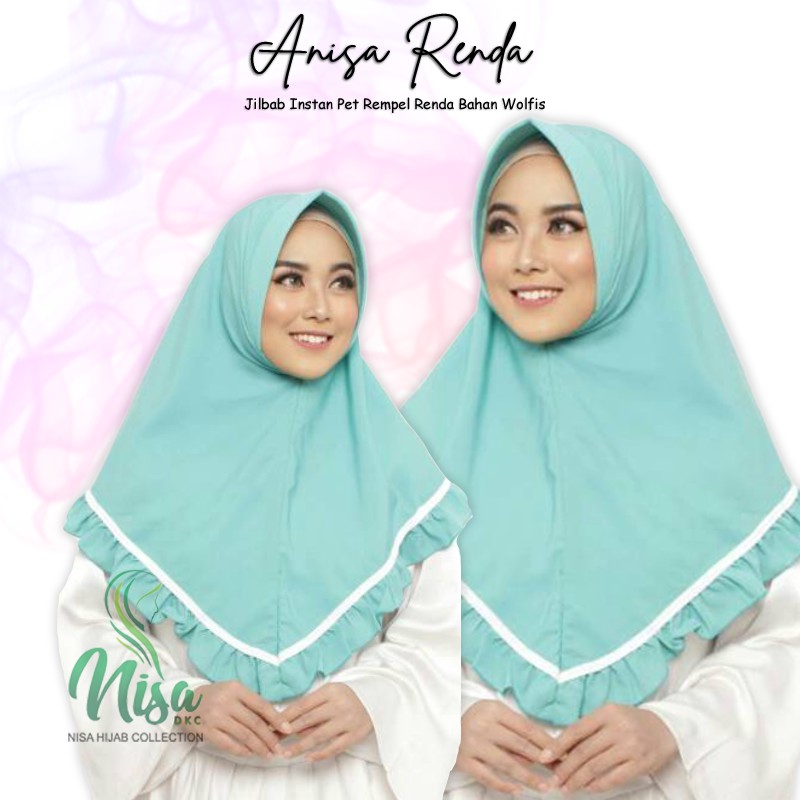 Jilbab Instan Rempel Anisa Pet Renda