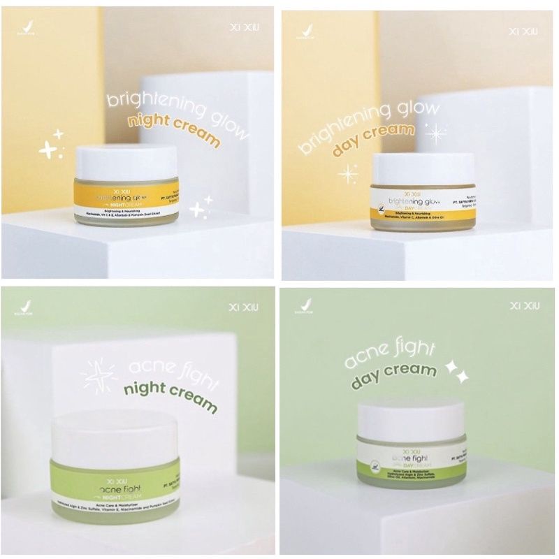 XI XIU Brightening GLOW AGNE fight || day dan night cream