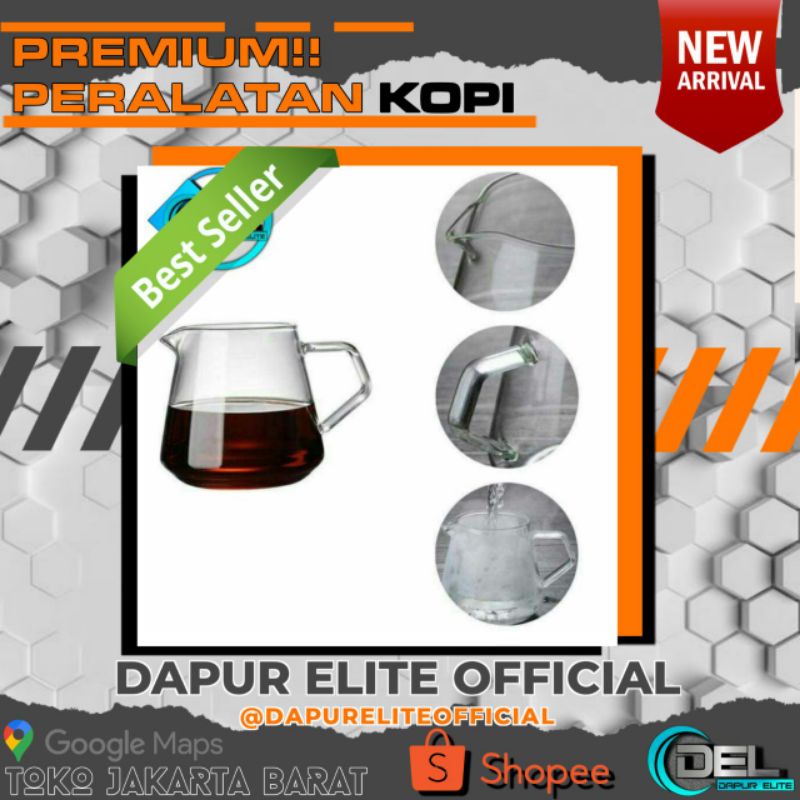 coffee server glass pot 400 ml Blanco wadah kaca berbagi kopi tahan panas