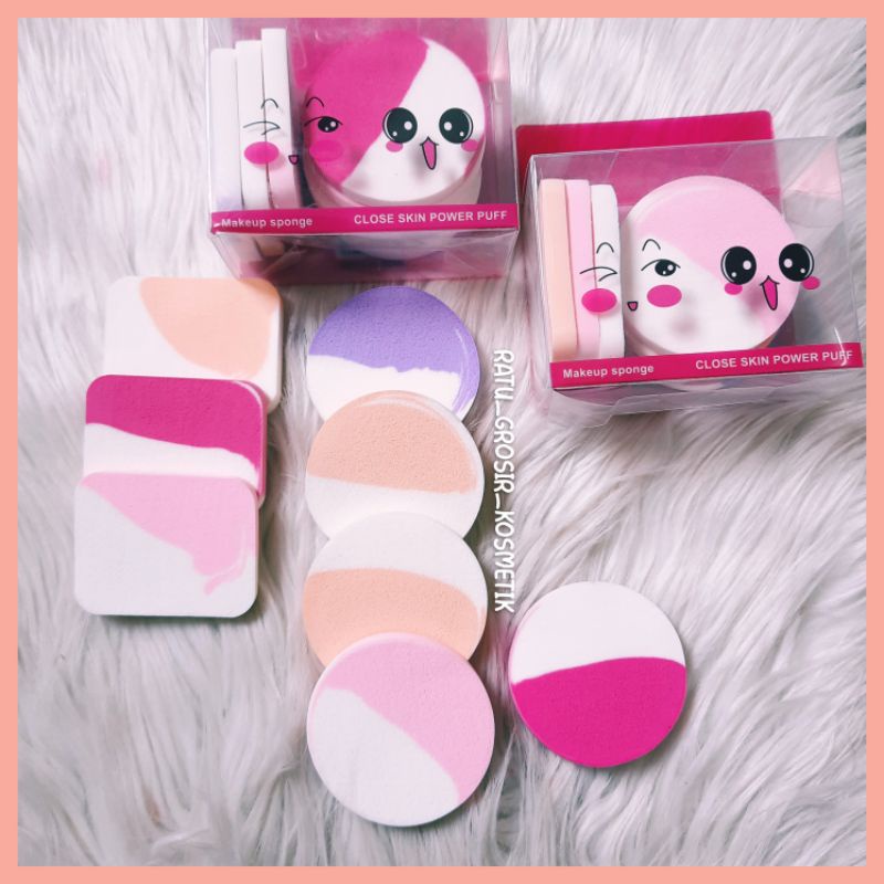 PROMO!!SPONGE MAKE UP ISI 8/SPONS BEDAK BULAT KOTAK