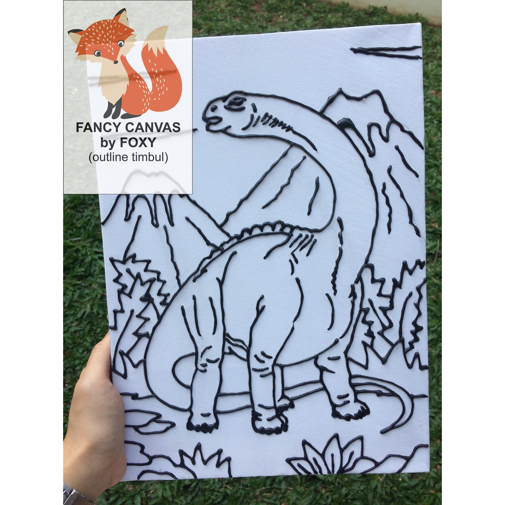 

STOK BARU KANVAS LUKIS ANAK OUTLINE TIMBUL GAMBAR - DINOSAURUS PERALATAN MELUKIS CANVAS ANAK