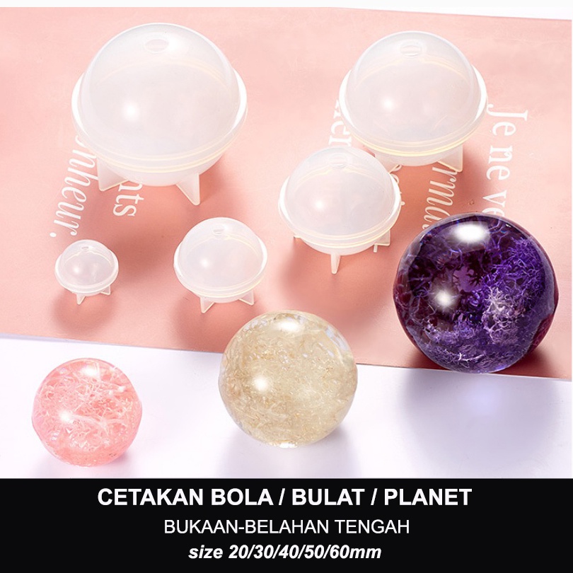 Cetakan Resin Planet Bola Bulat Cetakan Silikon Round Sphere Silicone Mold