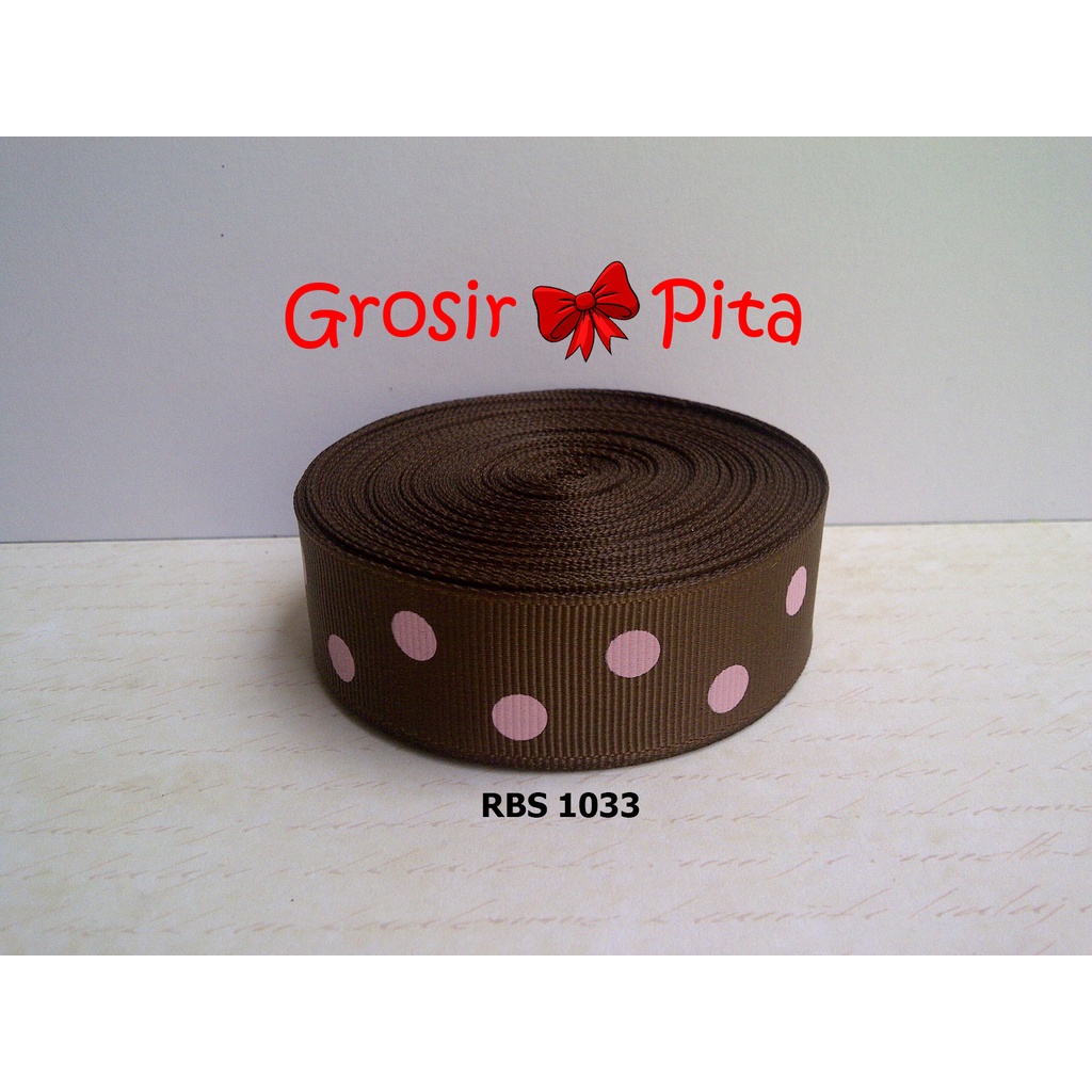 

(25 yard) Pita Grosgrain Motif Polkadot RBS 1033 | Toko Bahan Craft | Grosir Pita