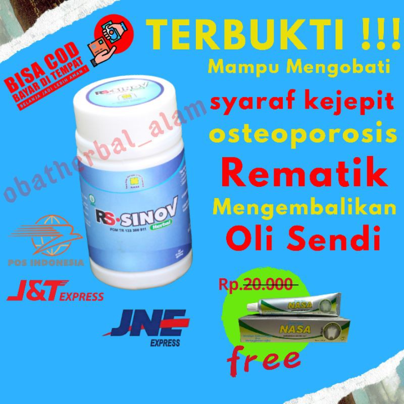 Obat Nyeri Sendi Rematik Osteoporosis Syaraf Kejepit Herbal RS SINOV Original Nasa Free Odol Nasa