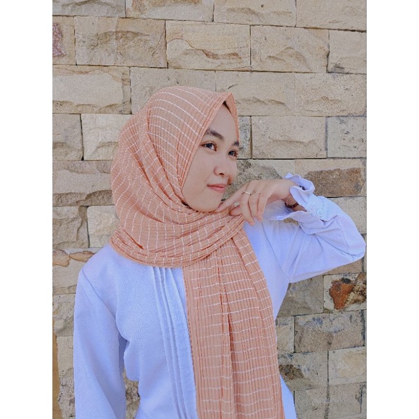 ( PASMINA PLISKET SALUR ) •pasmina plisket ceruty dewasa•motif salur