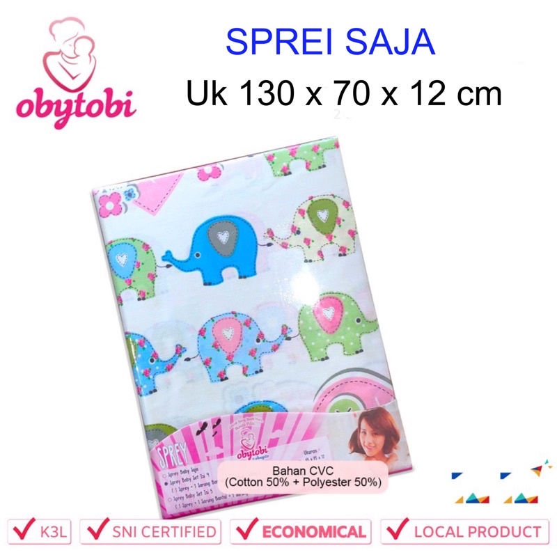 Obytobi by Obayito SPREI SAJA - Baby Sprey uk 130x70x12 - SNI