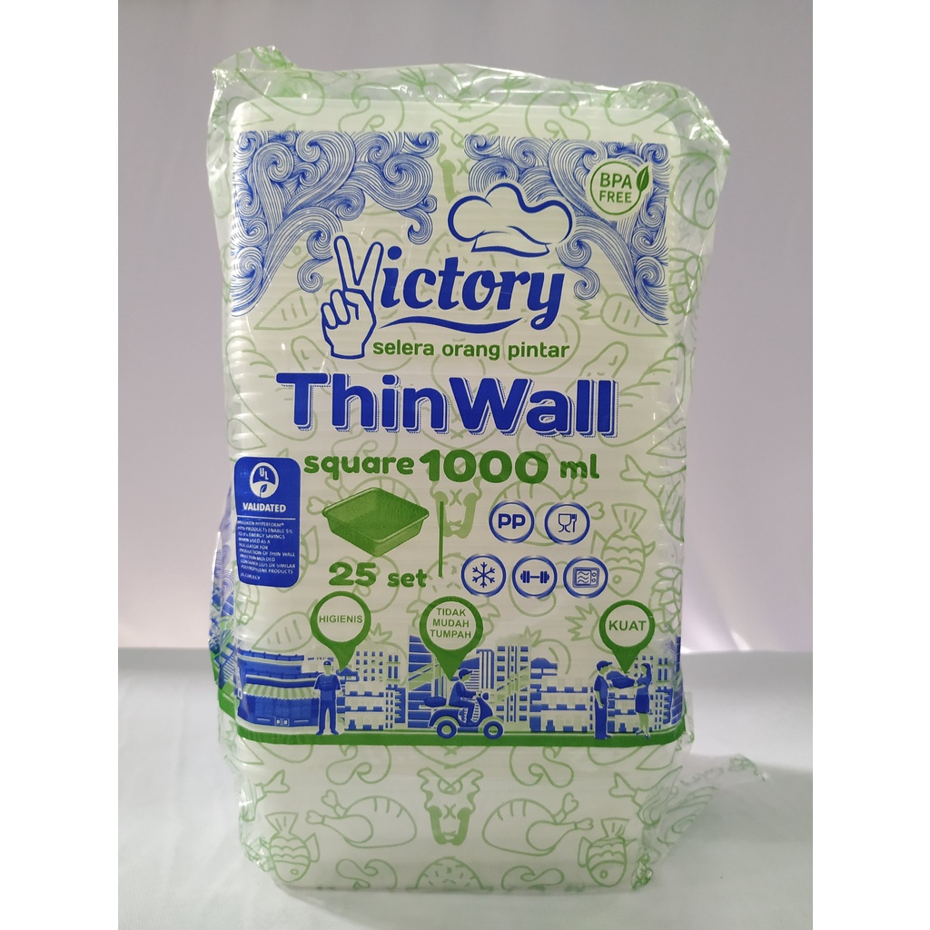 Thinwall victory square/ thinwall persegi/ thinwall kotak 1000ml