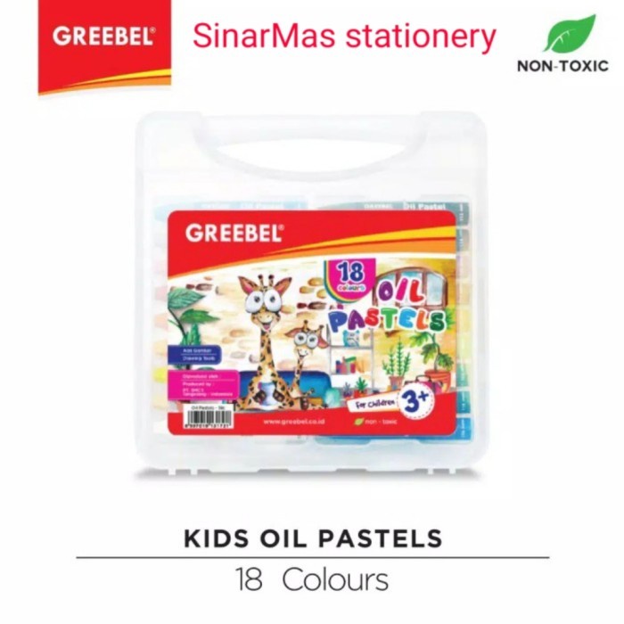 

Cuci Gudang Crayon 18 Warna Greebel /Greebel Oil Pastels 18 Colours Non Toxic Promo